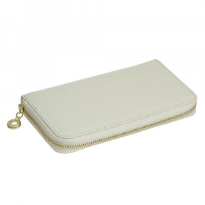 Portofel dama din piele naturala safiano DiAmanti Sanremo Beige